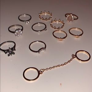 Gold and silver rings